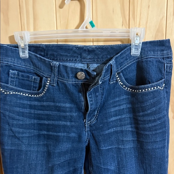 Seven7 Dark Blue Boot Cut Jeans with Studded Pockets - Picture 5 of 6